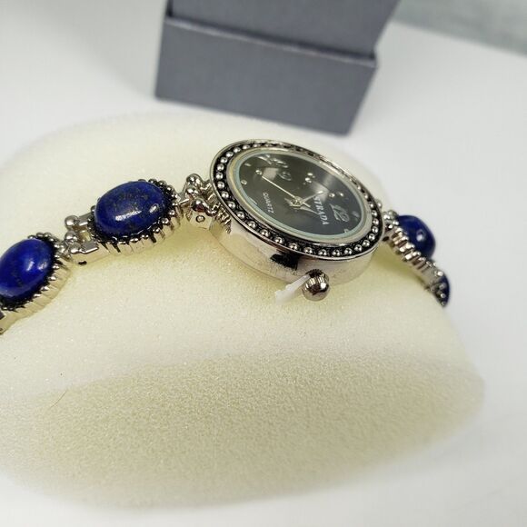 Woman\'s Stainless Steel Water Resistant Watch With Lapis Lazuli Stone 7 1/2 inch main image 7